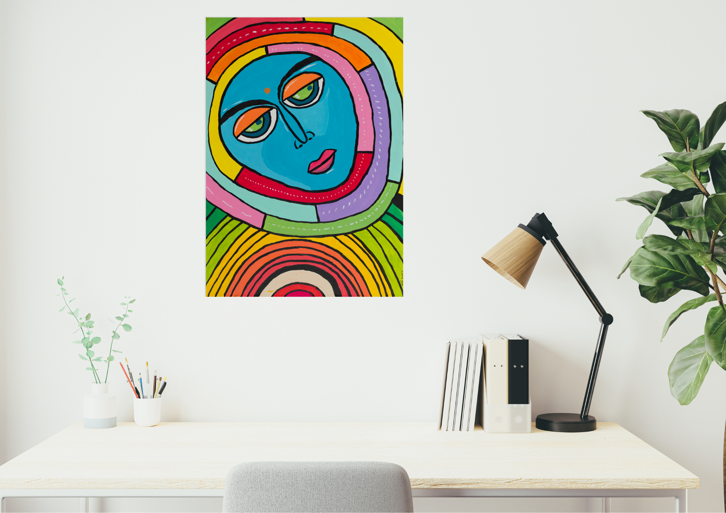 Large Canvas Art Painting "Indian Alien" (printed)