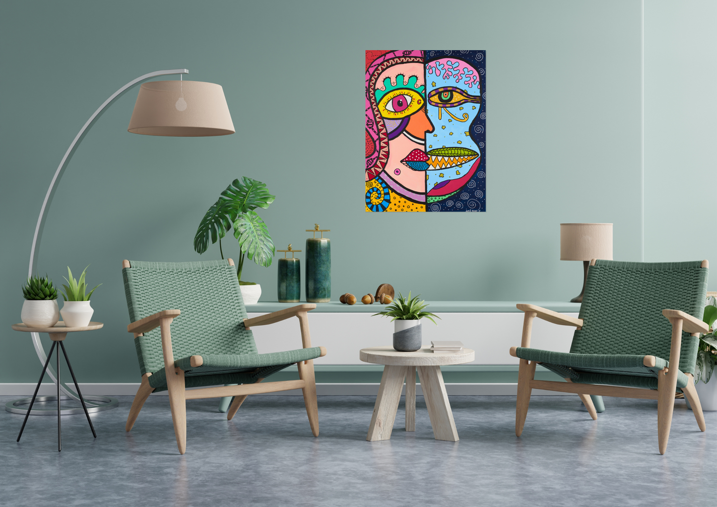 Large Canvas Art Painting "Inner & Outer" (printed)