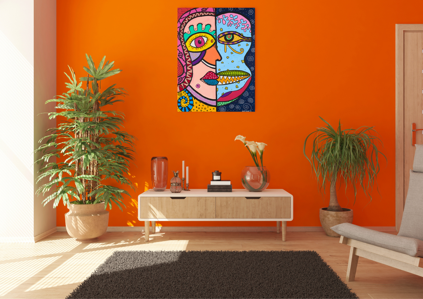 Large Canvas Art Painting "Inner & Outer" (printed)