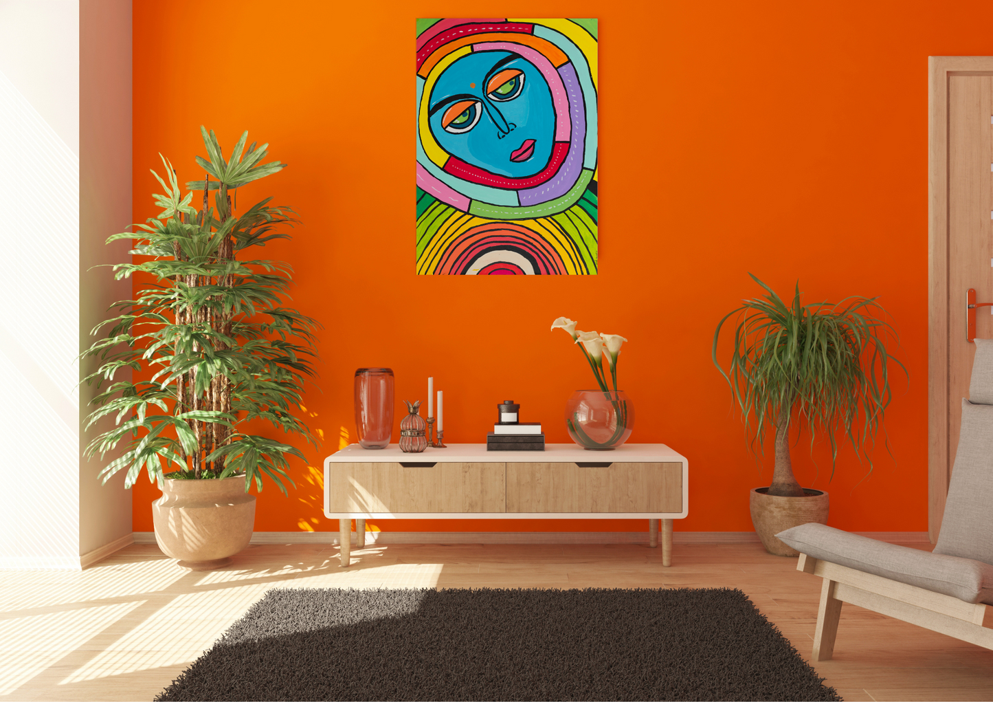 Large Canvas Art Painting "Indian Alien" (printed)