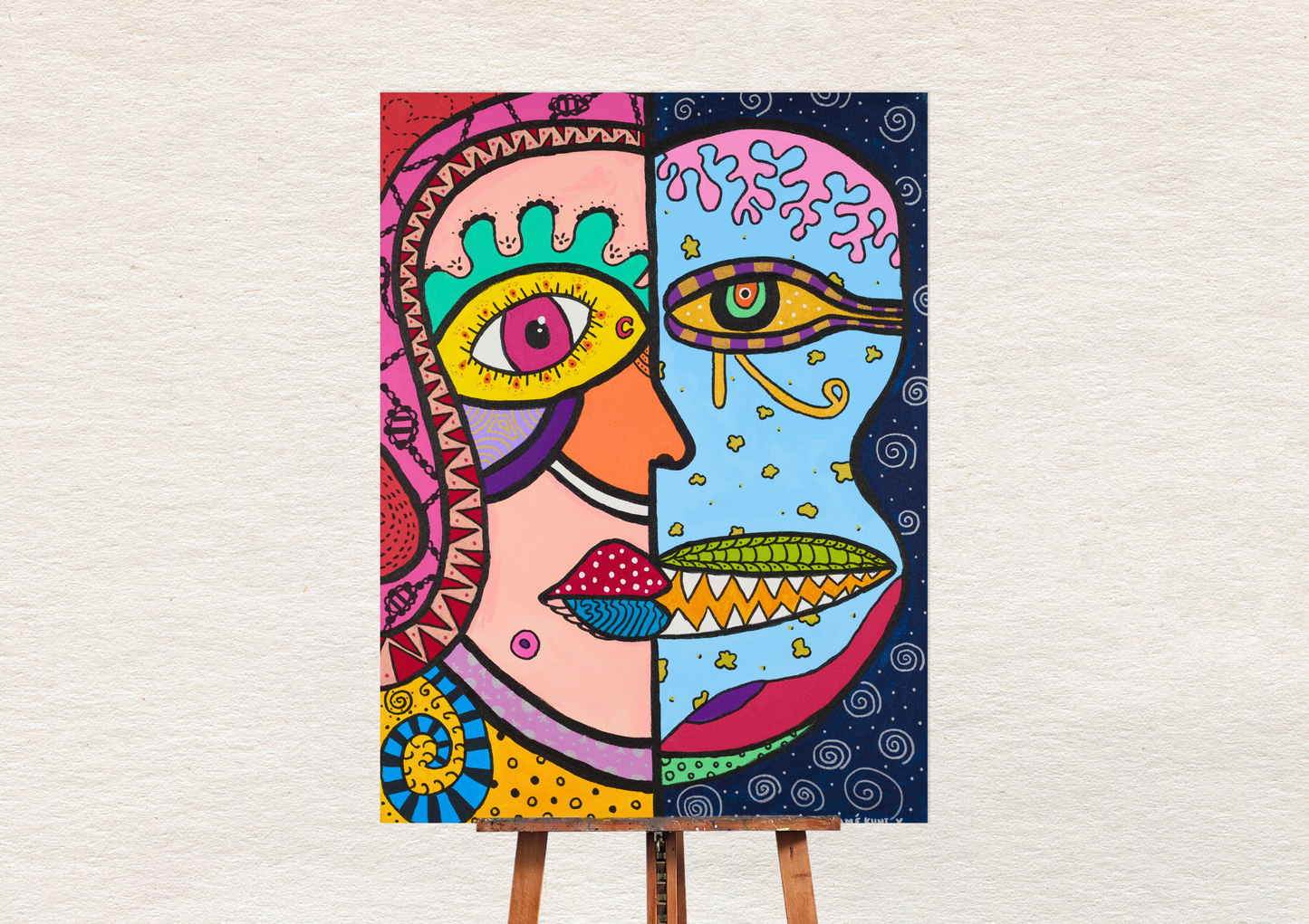 Large Canvas Art Painting "Inner & Outer" (printed)