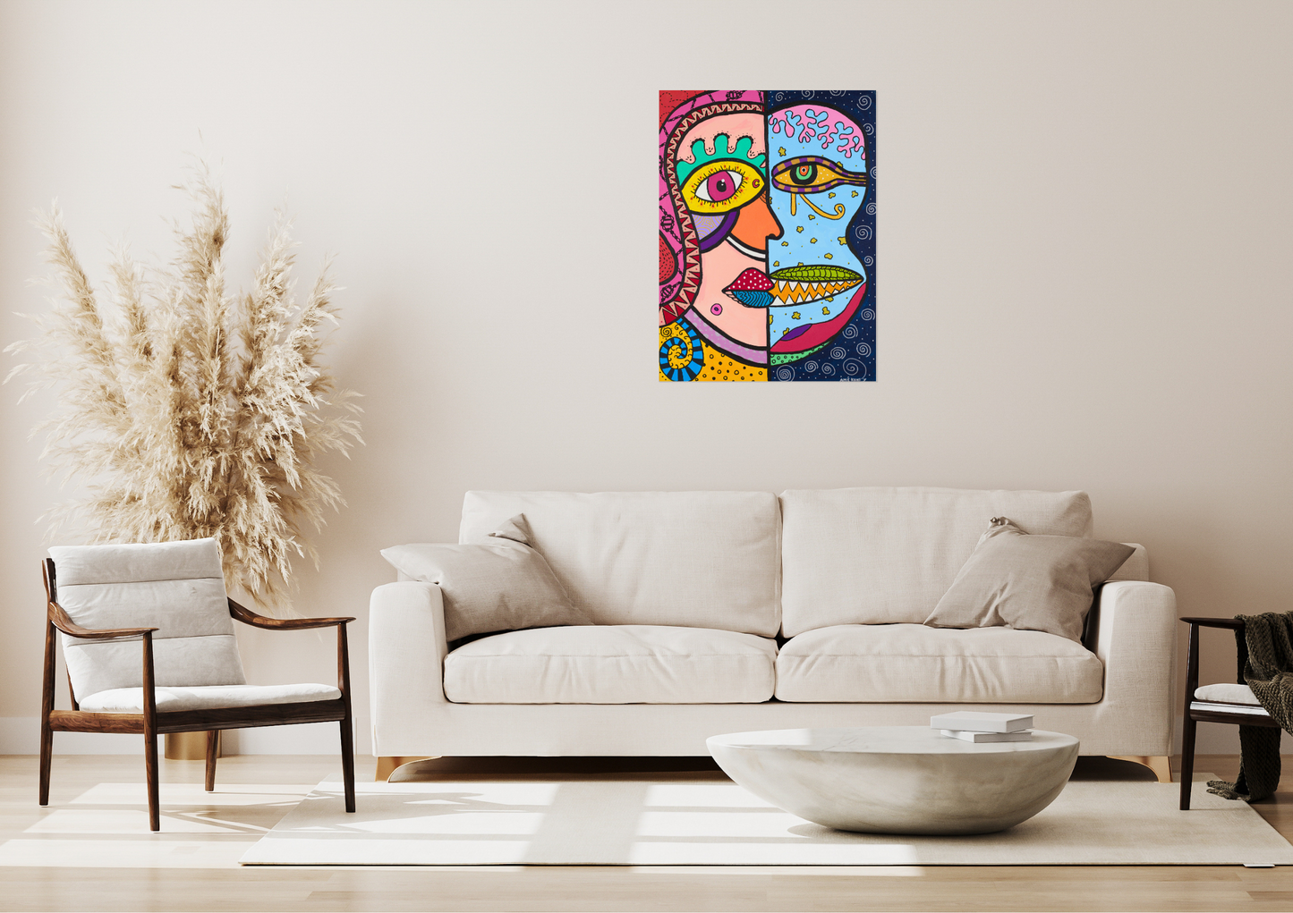 Large Canvas Art Painting "Inner & Outer" (printed)