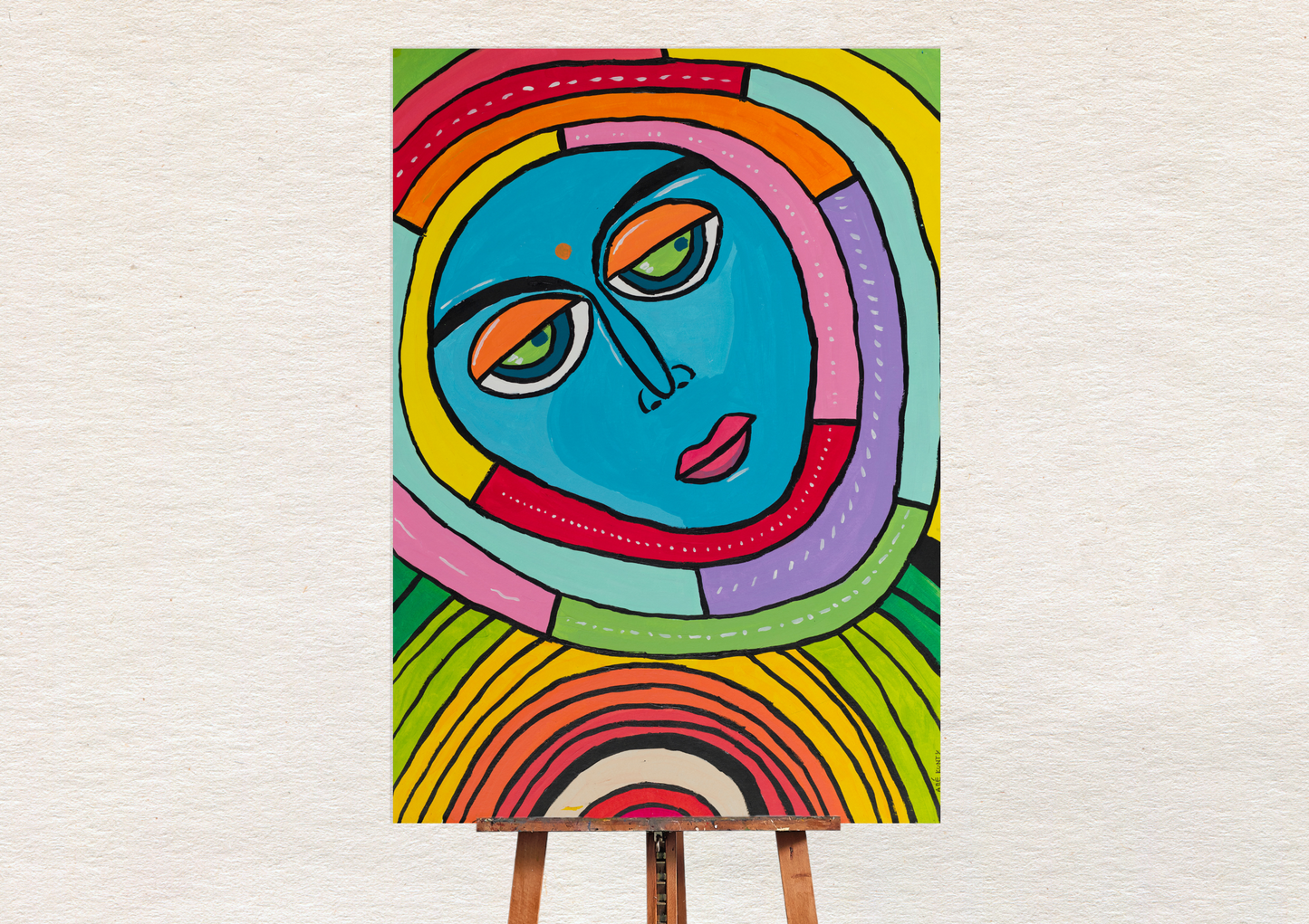 Large Canvas Art Painting "Indian Alien" (printed)