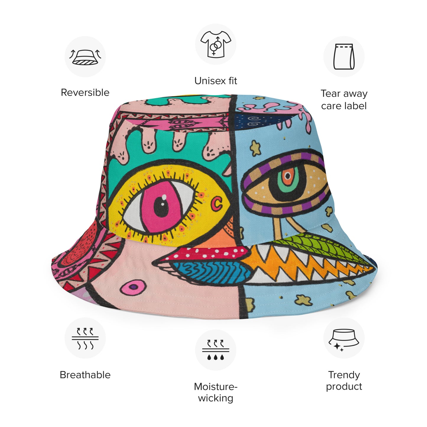 Reversible Bucket Hat 'Mooning'